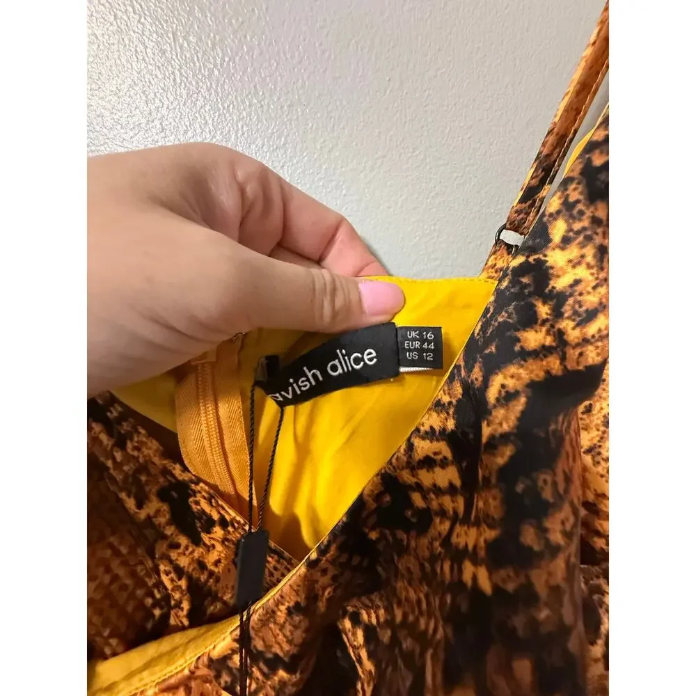 NWT Lavish Alice Snakeprint Jumpsuit